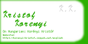 kristof korenyi business card